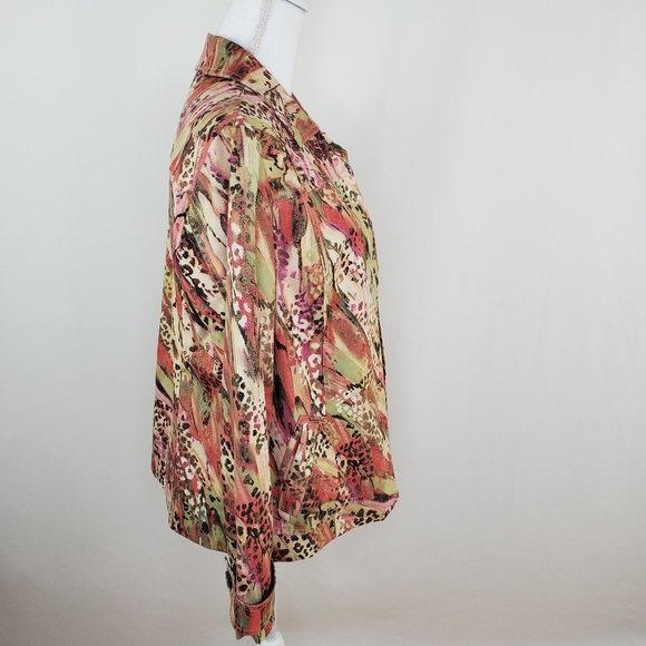 Chico's size 1 (small) vibrant print blazer - Picture 2 of 9